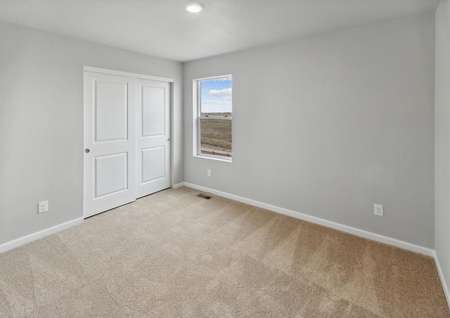 The third bedroom in the Yale floor plan is as a child's room or as an office space.