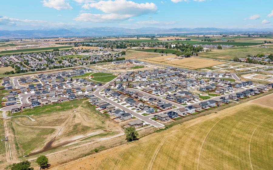 Aerial view of master planned community.