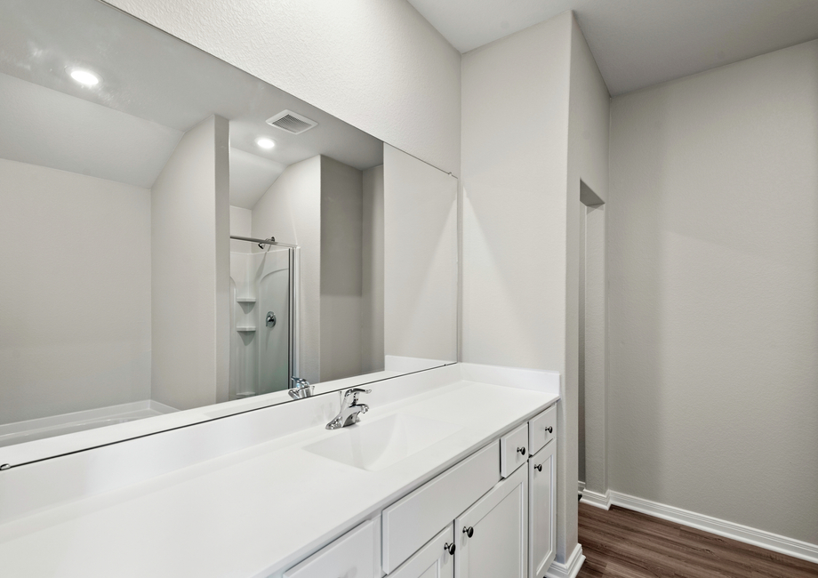 Large vanity in the master bathroom