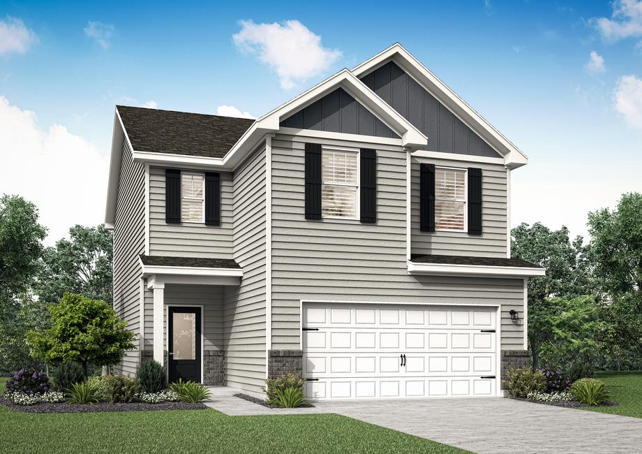The Burke is a lovely two story home with a beautiful 3/4 lite door