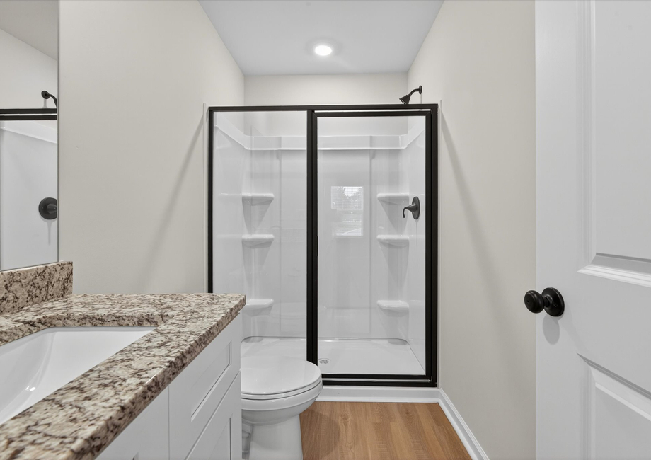 The master bathroom is connected to the bedroom. 