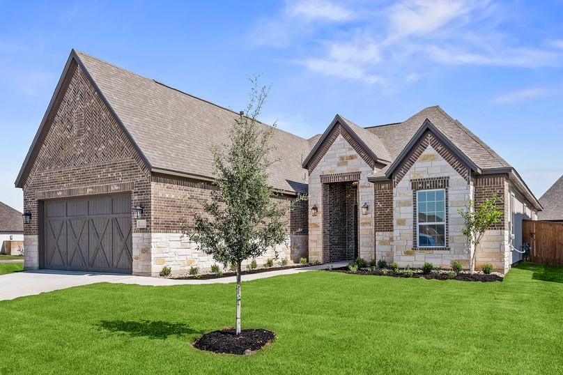 Angled exterior of the stunning Denham plan with an inviting porch.