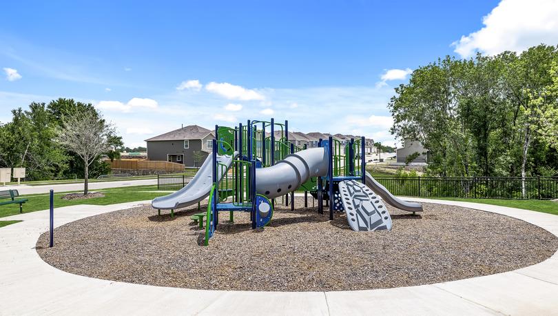Children can enjoy the community playground.