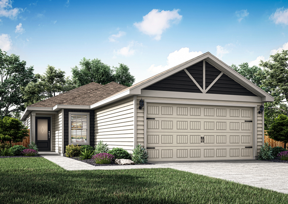 The Atticus is a beautiful single story home with siding.