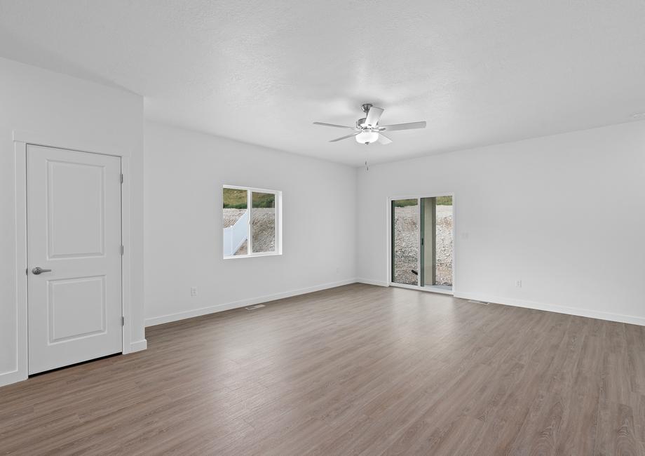 This spacious family room offers plenty of bright, natural light