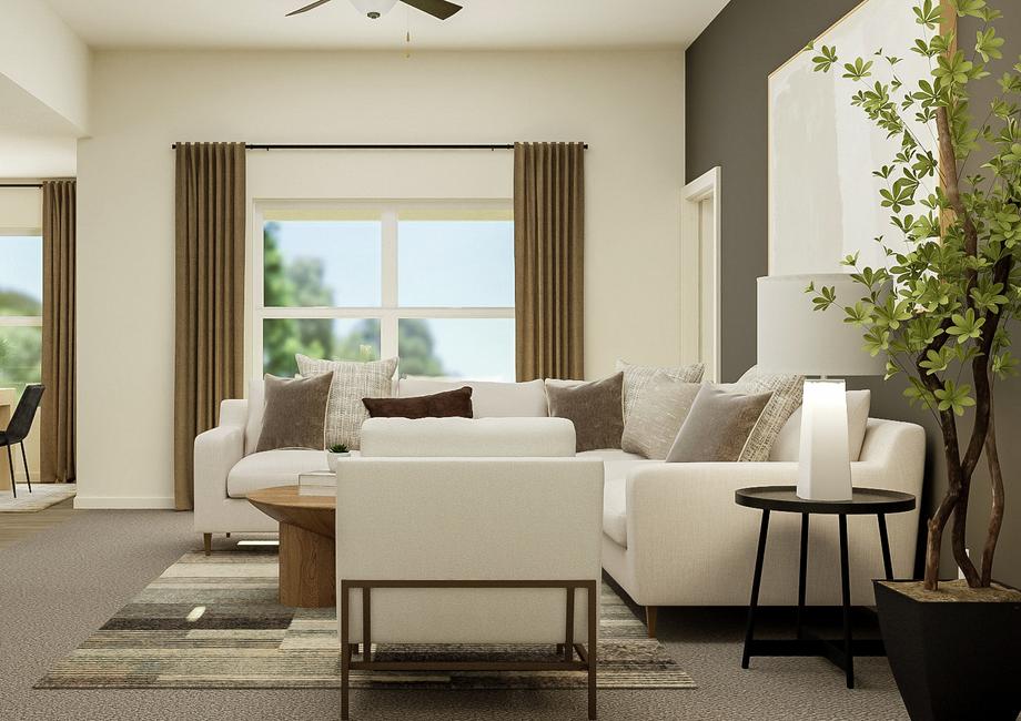 Featuring of the Blanco's open layout
  featuring living room furniture and a modern accent wall.