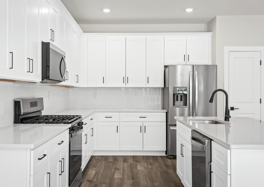 Each kitchen comes equipped with stainless-steel appliances