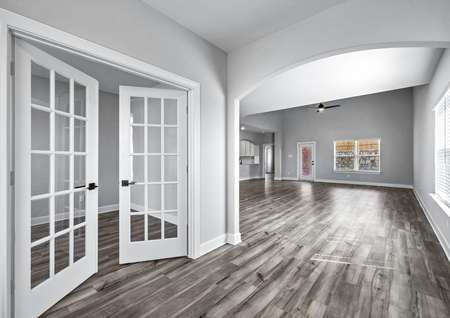 The Superior plan includes a flex room right off of the foyer.