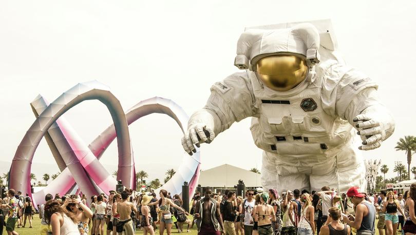 Astronaut art piece at Coachella Music Festival