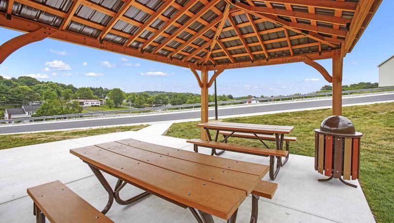 The pavilion offers plenty of shade to protect you from the hot summer sun.