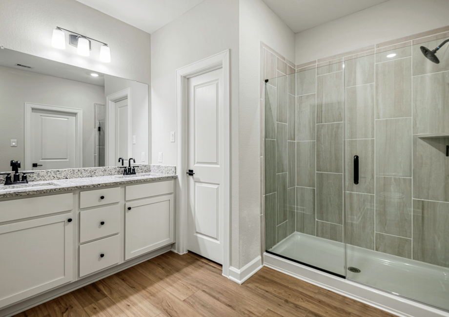 Dual sink vanity in the master bedrooms