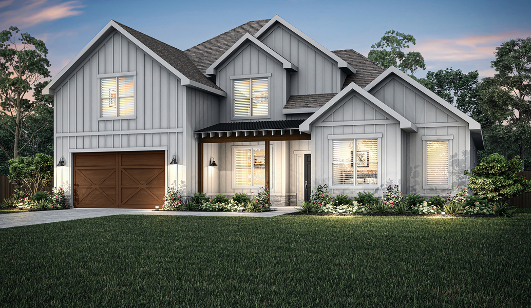 The Maxwell dusk exterior elevation.