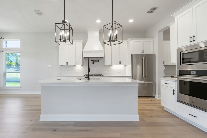 The kitchen has a convenient island.