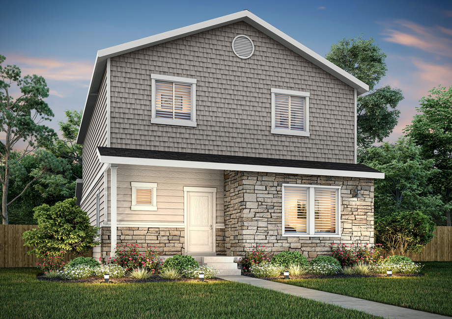 The Daisy is a beautiful two story home with siding.