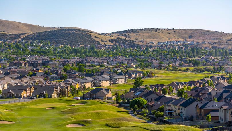 Aerial of the master plan city of Eagle Mountain, Utah.