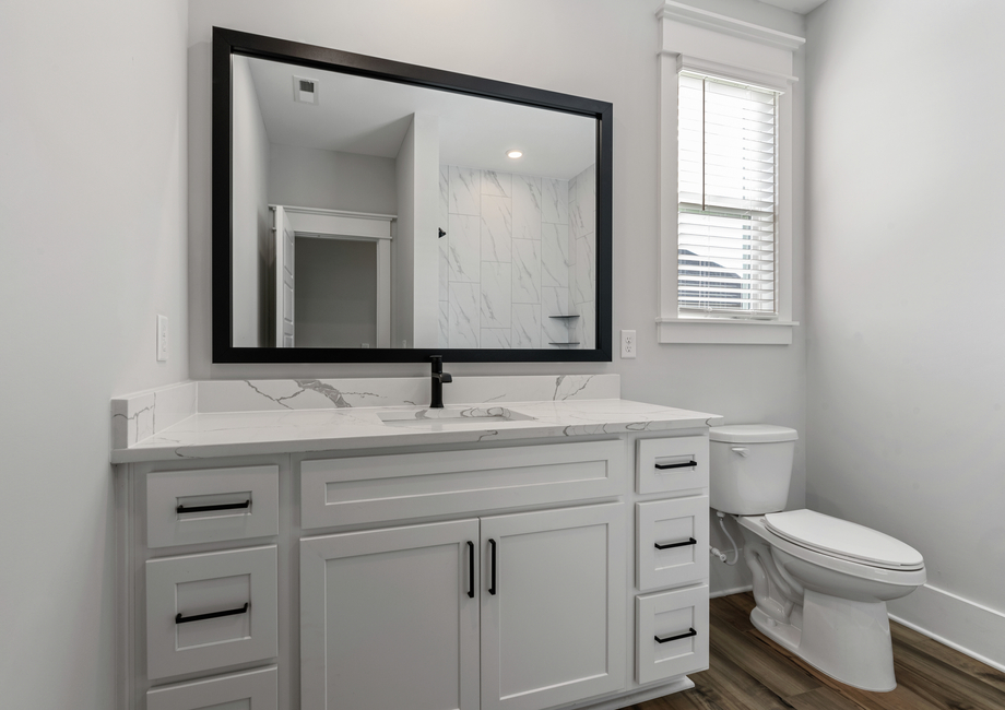 A serene master bathroom.