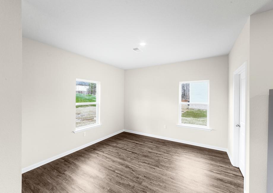 The dining room has plenty of natural light