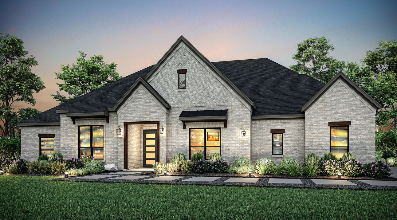 Dusk rendering of the one-story Stratton II.