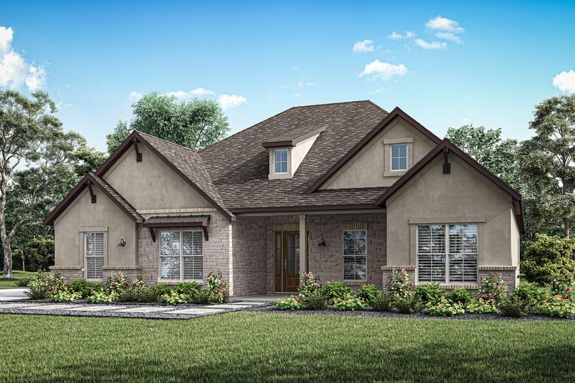 Exterior rendering of the Fairview farmhouse elevation.