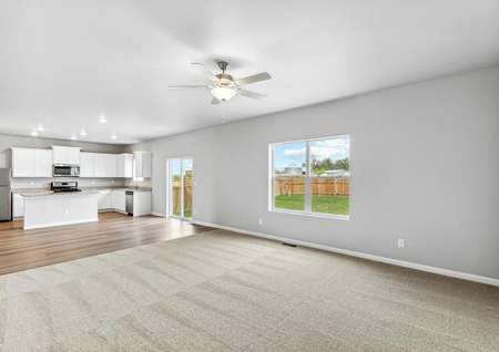 The Roosevelt plan has an open concept layout that is great for family living.