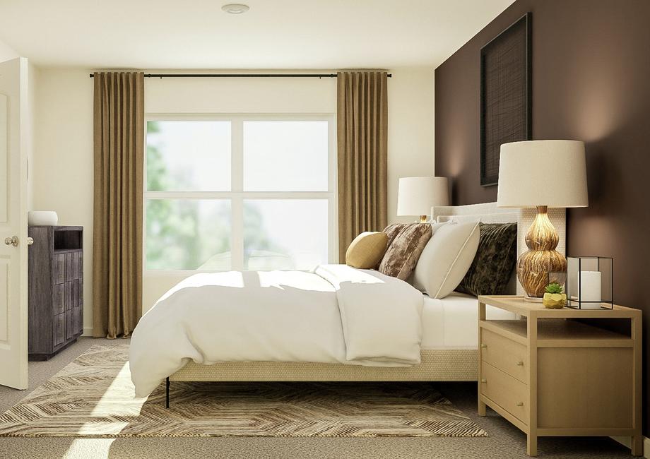 Rendering of the owner's suite featuring
  plush furniture and stylish dÃ©cor.Â 