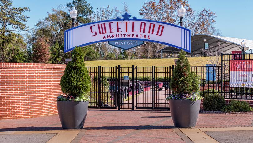 The entrance to Sweetland Ampitheatre at Boyd Park in LaGrange, GA