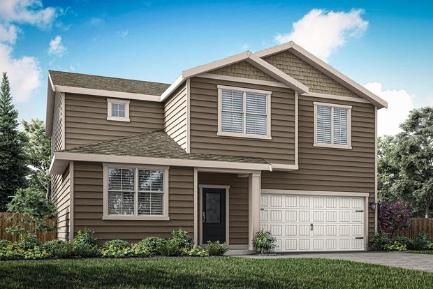 The Mercer is a beautiful two story home with siding.