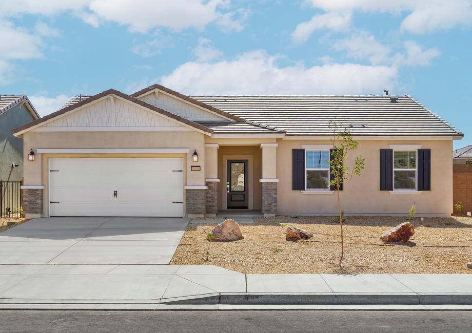 The Coronado is a single family home with stucco and brick.