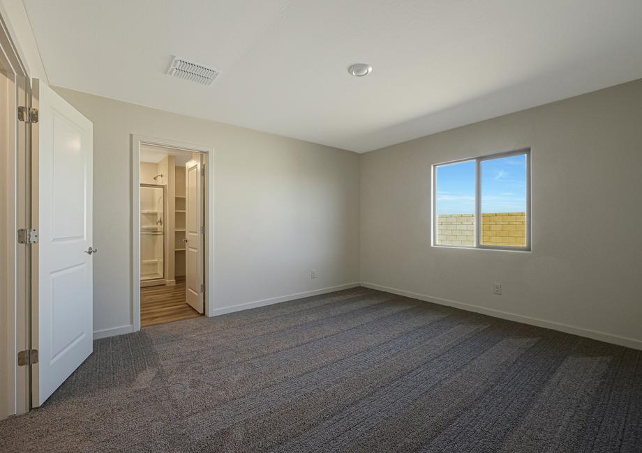 The master suite has a private master bath and large walk-in closet!