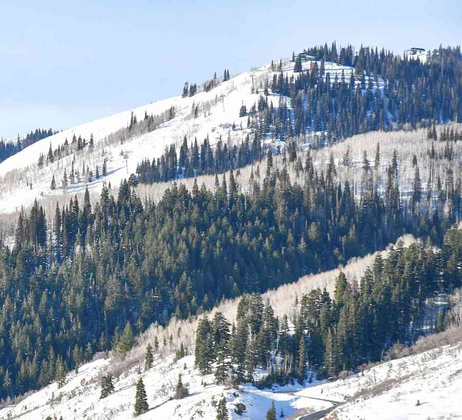 Park City ski area during winter in the Wasatch Mountains near Salt Lake City, Utah.