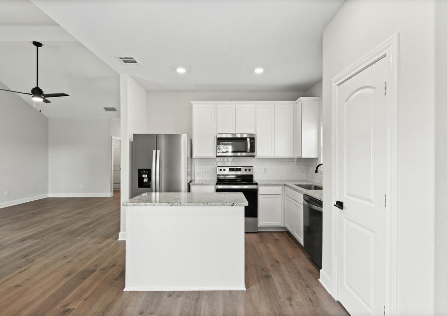 The kitchen of the Sabine floor plan has energy-efficient appliances.