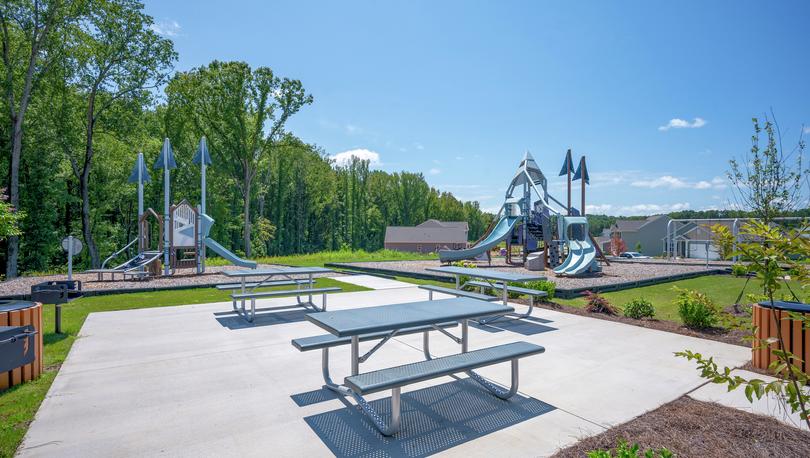 Enjoy two playground options and picnic tables.