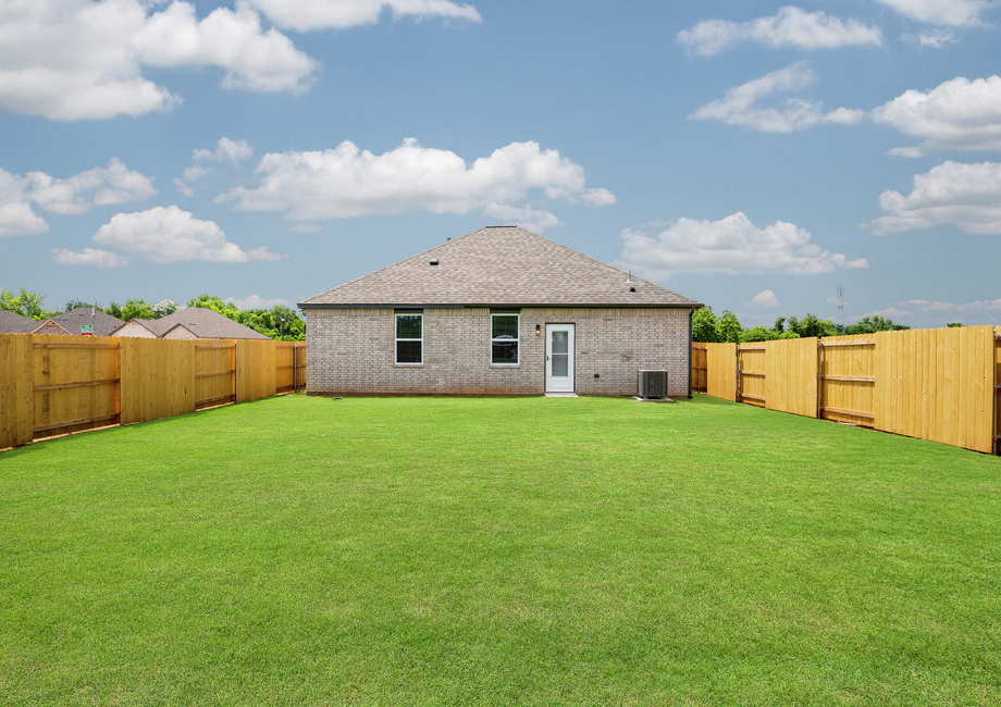 The Arcadia has a fully fenced-in back yard.