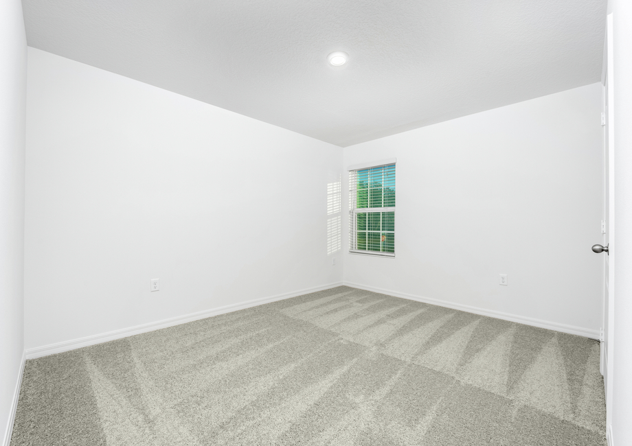 Secondary bedroom with carpet flooring