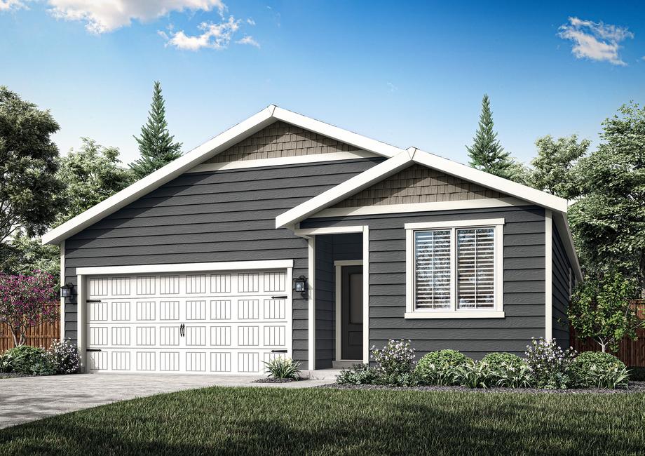The Columbia is a beautiful single story home with siding.