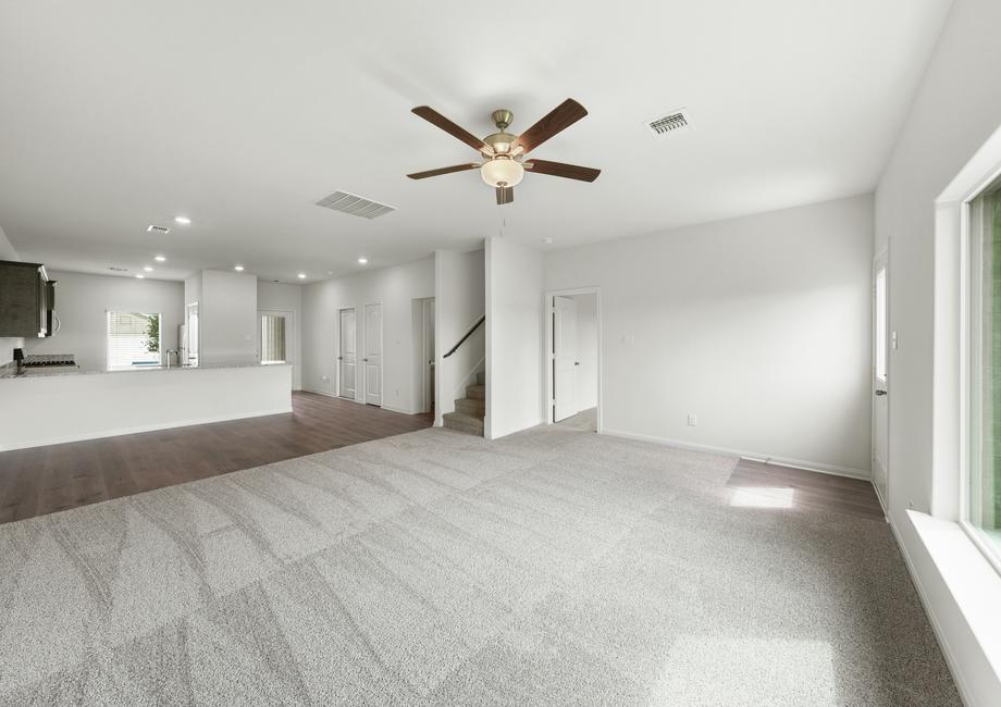 The spacious family room is perfect for everyday family living and hosting.