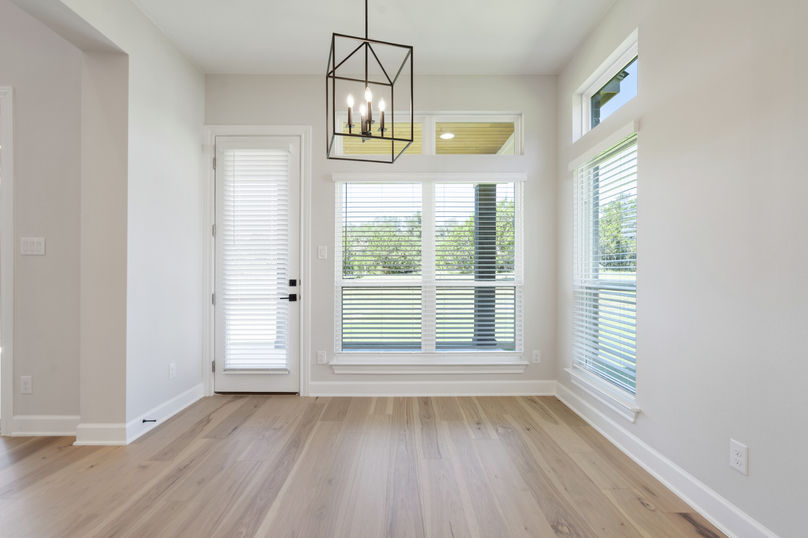 The breakfast nook has large windows that let in great, natural light.