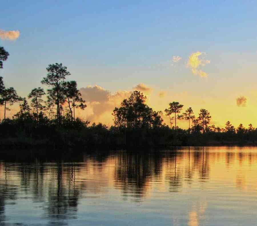 Lake at sunset