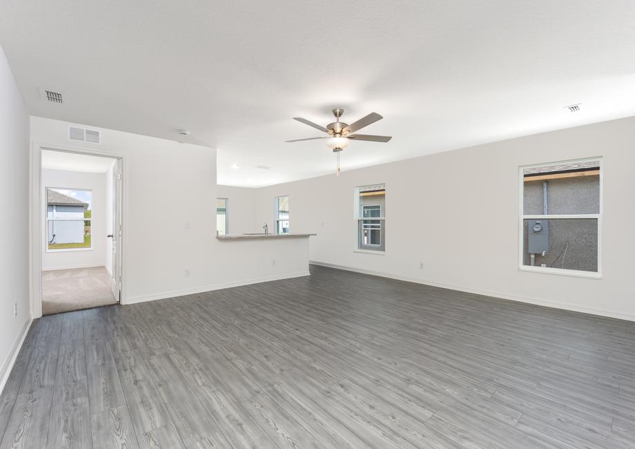 There is tons of natural light with three windows in the main living areas