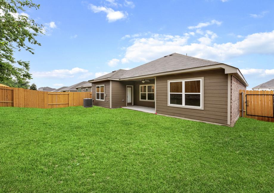 The back yard of the Erie is fully fenced.