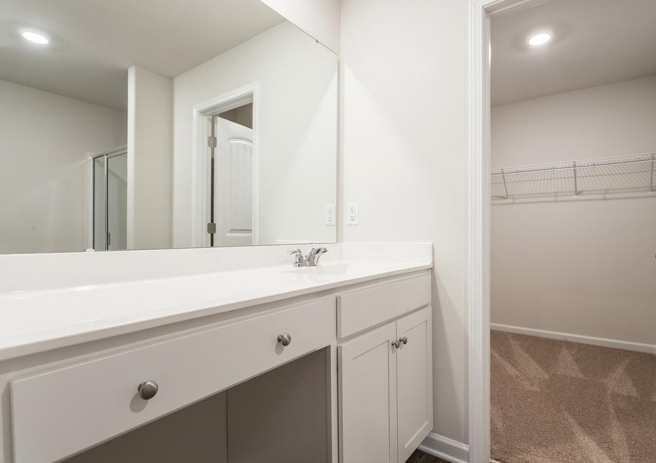 Master bathroom with a large vanity.