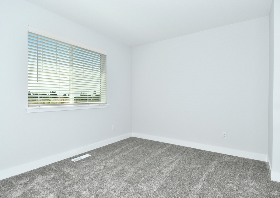 The secondary bedroom has carpet. 