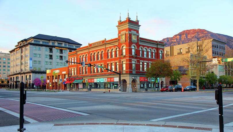 Historic Knight Block building in Provo, Utah.