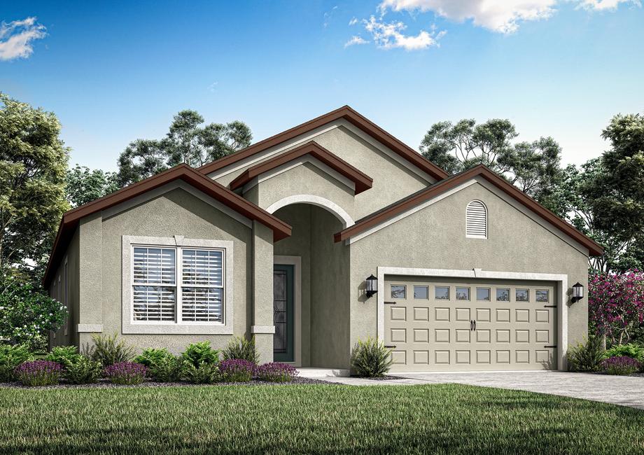Rendering of the Lantana with front yard landscaping