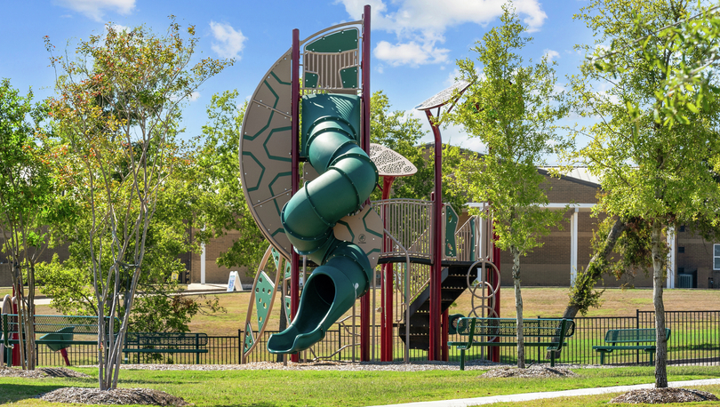 The children's playgrounmd has a wonderful slide.