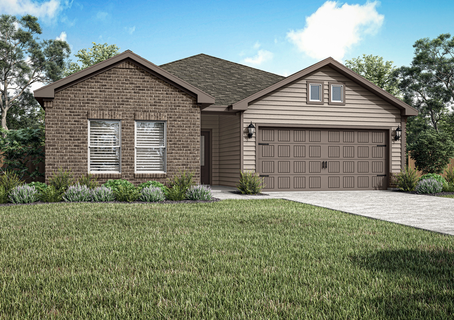 The Dutton is a beautiful, one-story, brick home.