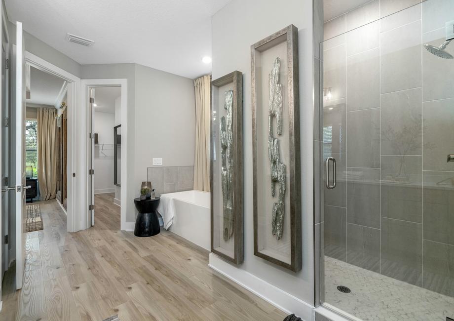 Enjoy a standalone tub and walk-in shower in the master bath.