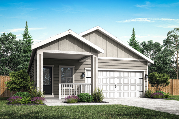 The Aspen is a beautiful single story home with siding.