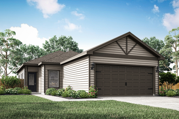 Rendering of the beautiful one-story Atticus with siding exterior.