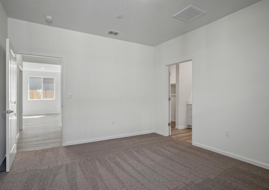 Master bedroom with open door